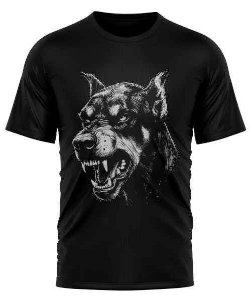 Polera Estampada Perro Doberman Furioso