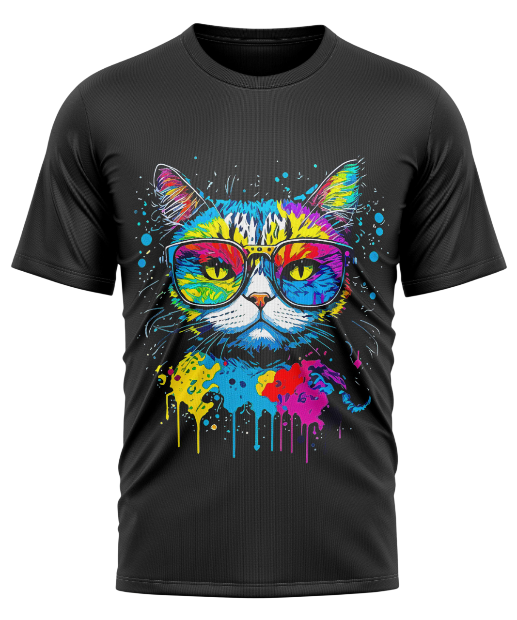 Polera Estampada Gato Colores